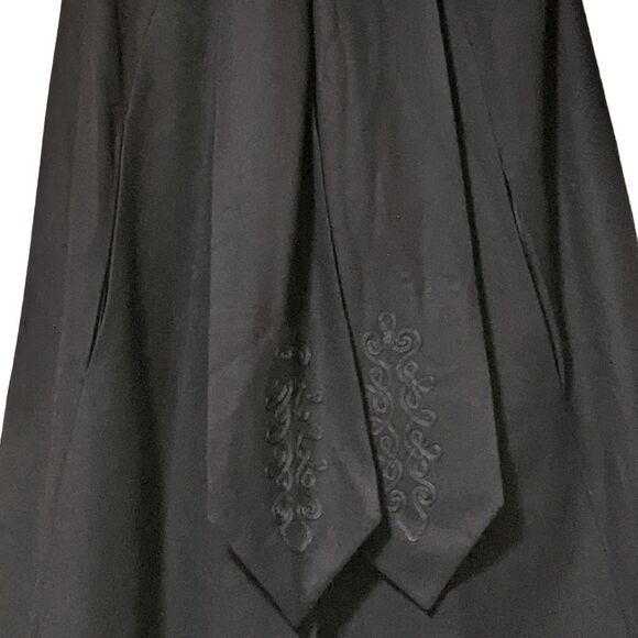 Alorna vintage black wool cape cloak arm slits and embroidered scarf OSFM - Picture 7 of 11